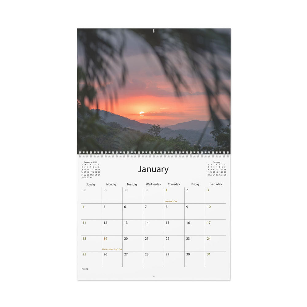 Calendar with January 2026, 2026 wall calendar, best calendars costa rica, best gifts, professional photo calendars