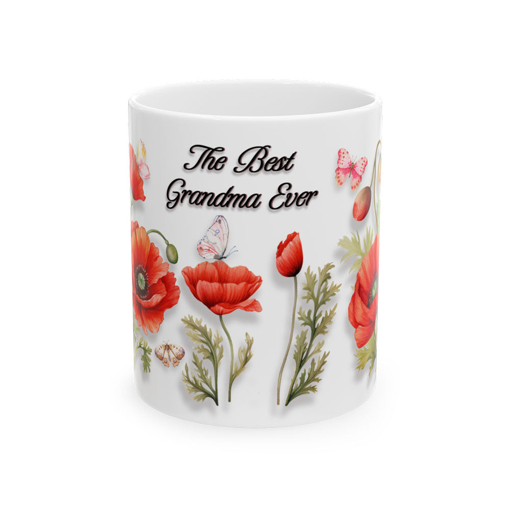 coffee mugs, best coffee mugs, cozy cup, best grandma ever, gifts for grandma, poppy art, large mug, spring gifts
