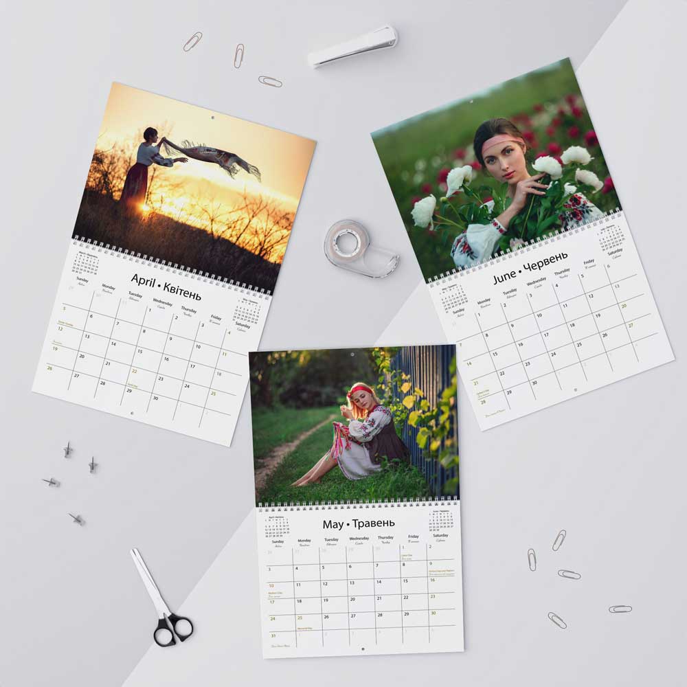 women's calendar, girl calendar, gift for ukrainian girlfriend