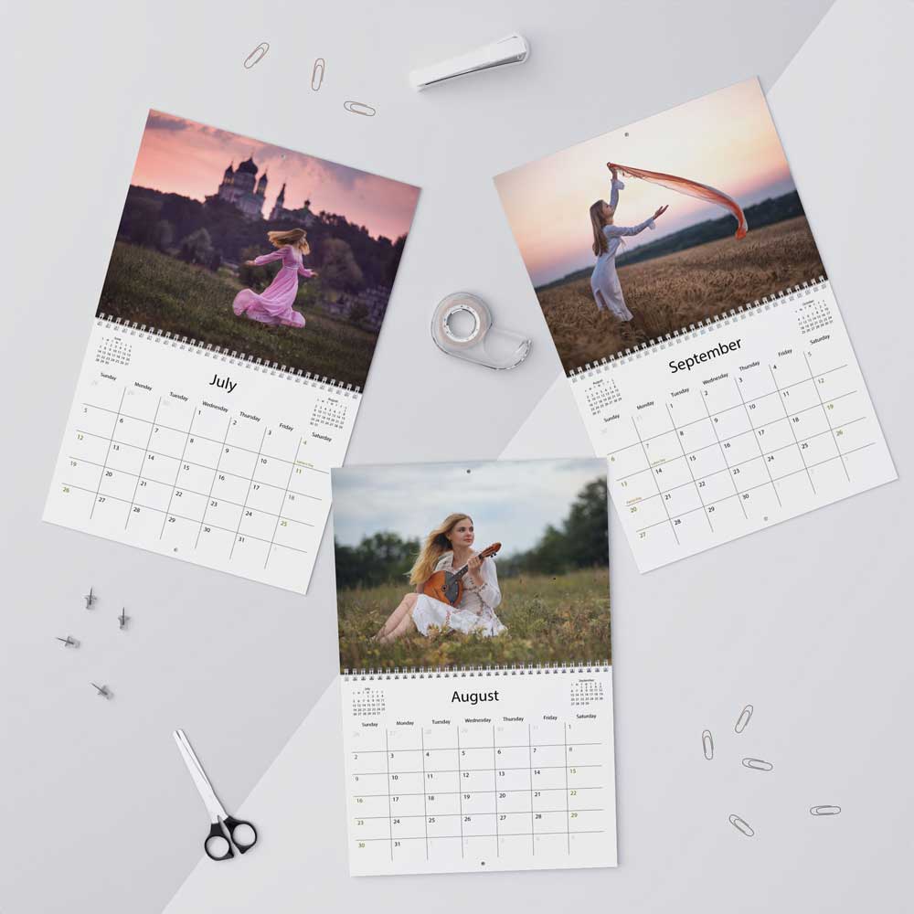 Monthly wall calendar, happy times, beauty calendar, art gift
