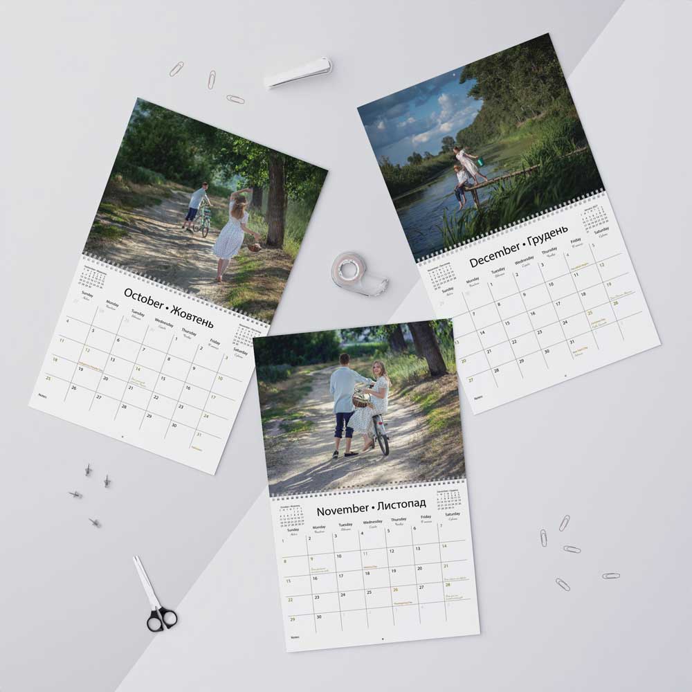 Monthly wall calendar, happy times, sentimental keepsake