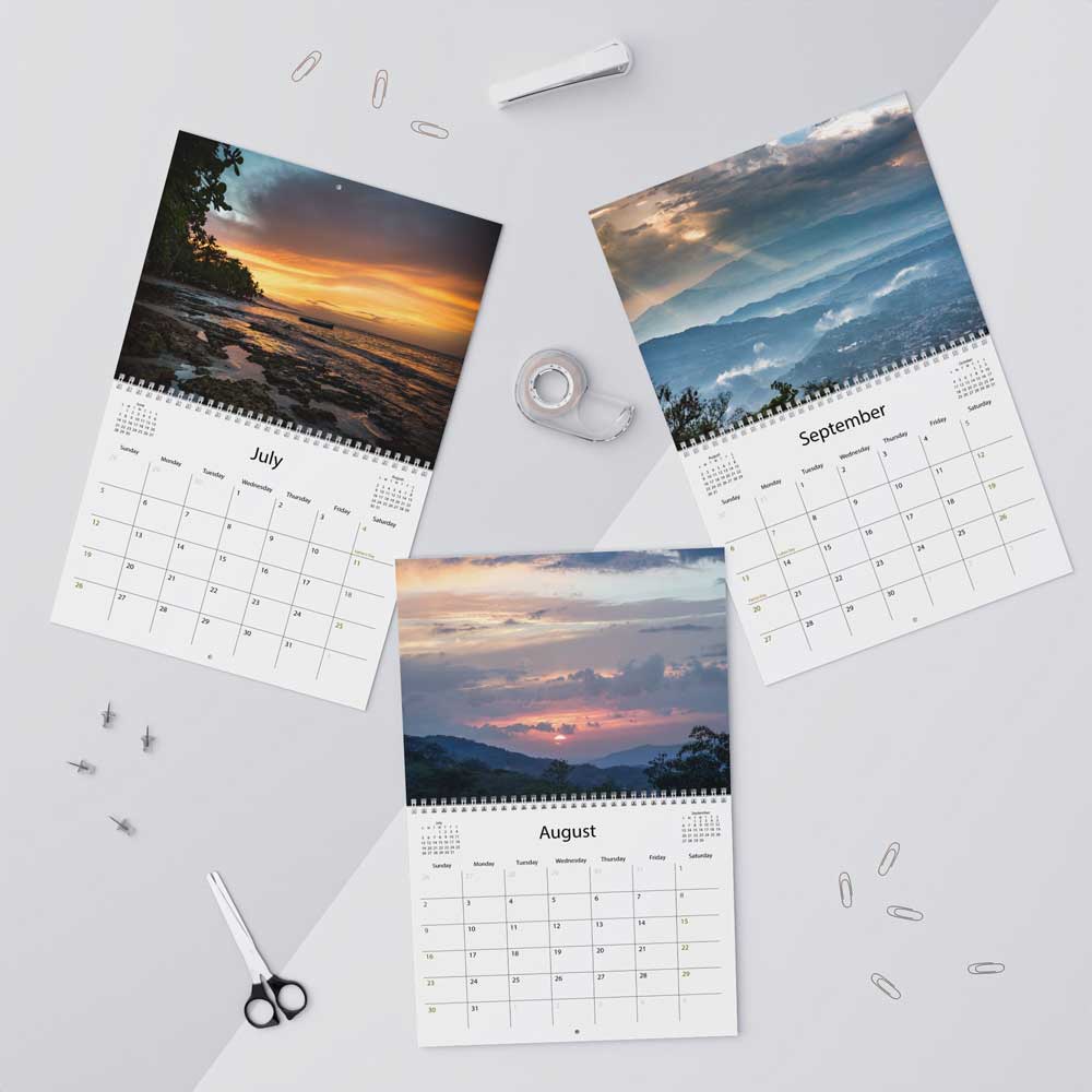 Caribbean Sea Calendar, Caribbean Sea Sunsets, 2026 wall calendars, unique gifts