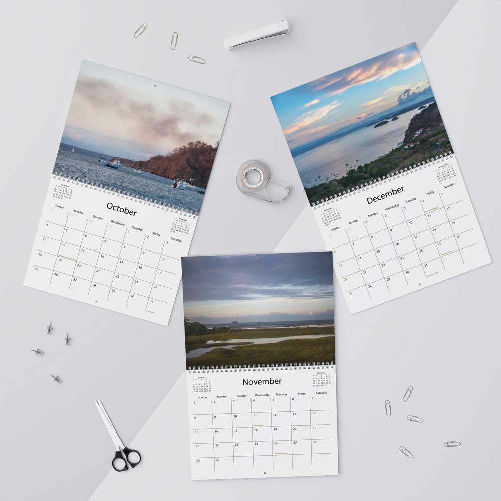 pura vida calendar, pura vida costa rica, photo calendar, landscapes costa rica