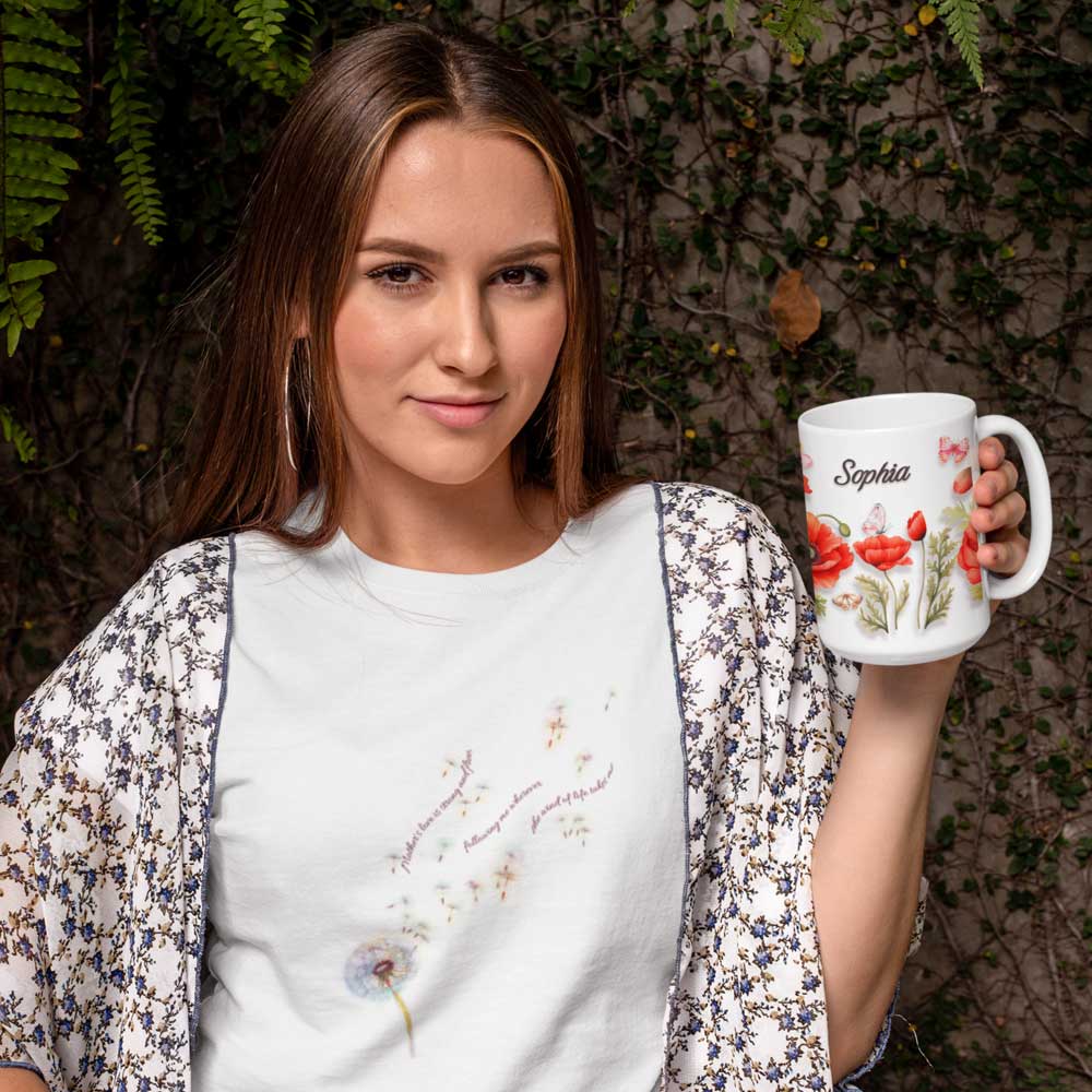 Custom Coffee Mugs with Poppy Art | Gift Mug for SOPHIA