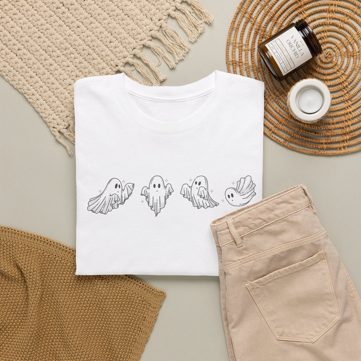 Ghost Sketch Tee — Minimal Cute Ghosts Shirt