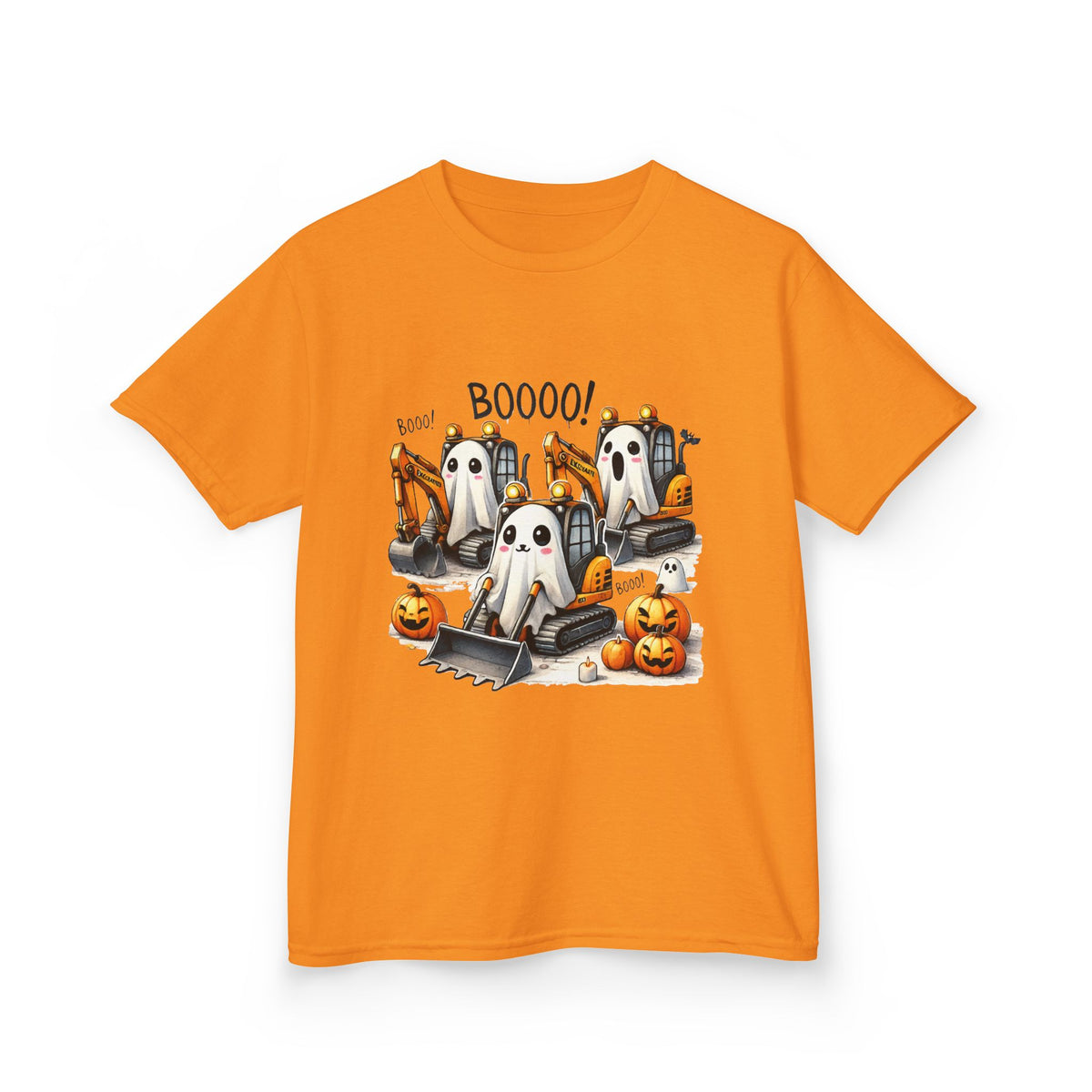 Excavators Boo Halloween Kids Heavy Cotton™ Tee | Fun & Spooky Tee for Little Excavator Fans