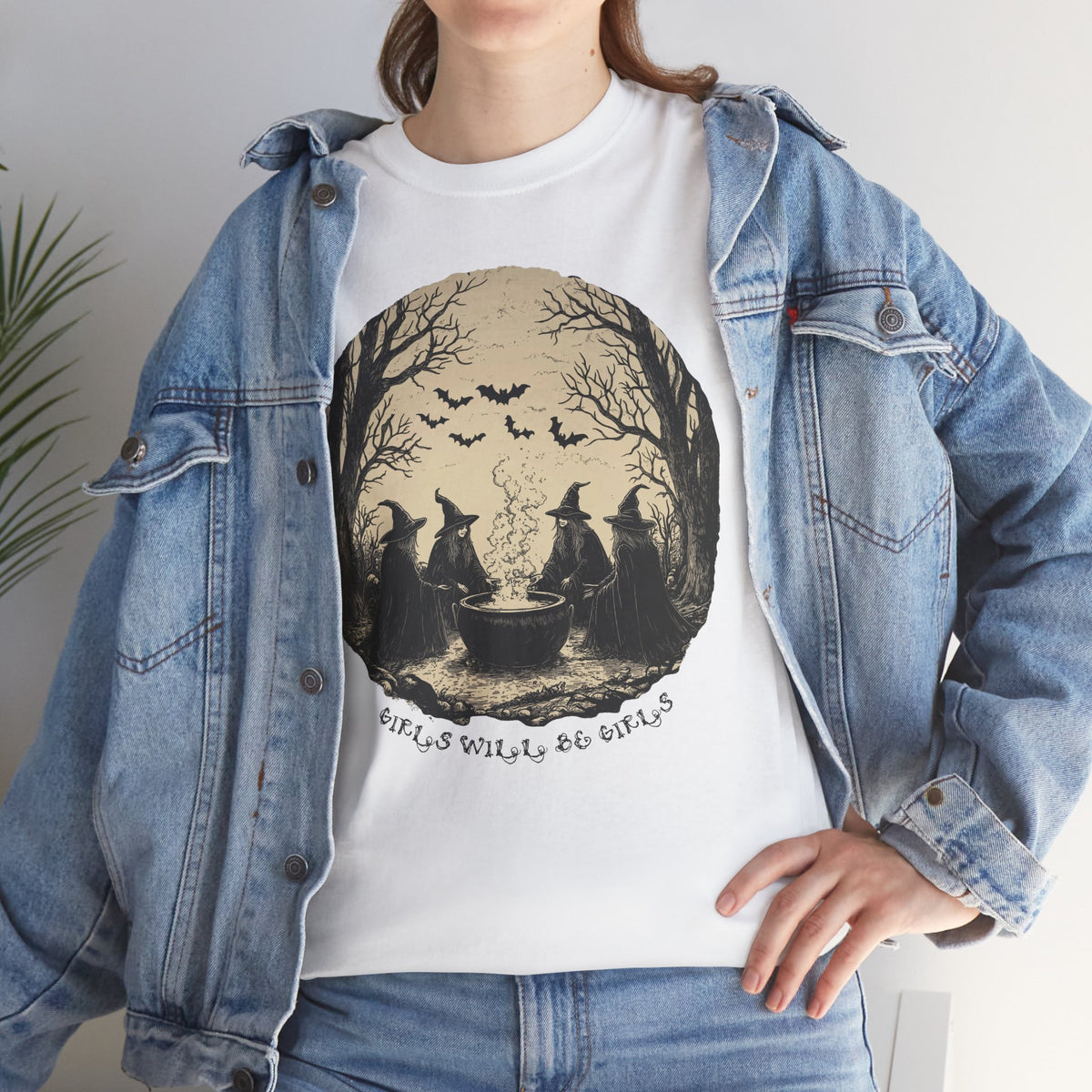 Girls Will Be Girls Halloween Unisex Heavy Cotton Tee | Witches' Night Celebration | Express Delivery Available