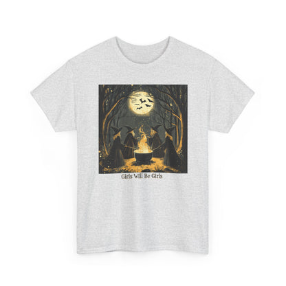 Girls Will Be Girls Unisex Heavy Cotton Tee | Witches' Circle Halloween | Express Delivery Available