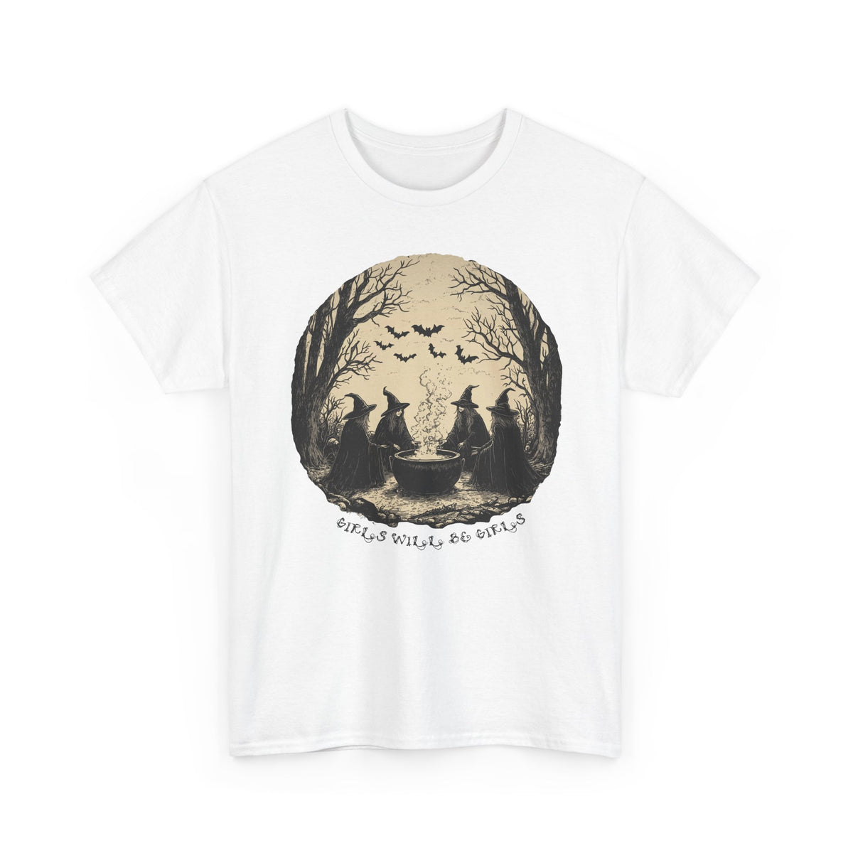 Girls Will Be Girls Halloween Unisex Heavy Cotton Tee | Witches' Night Celebration | Express Delivery Available