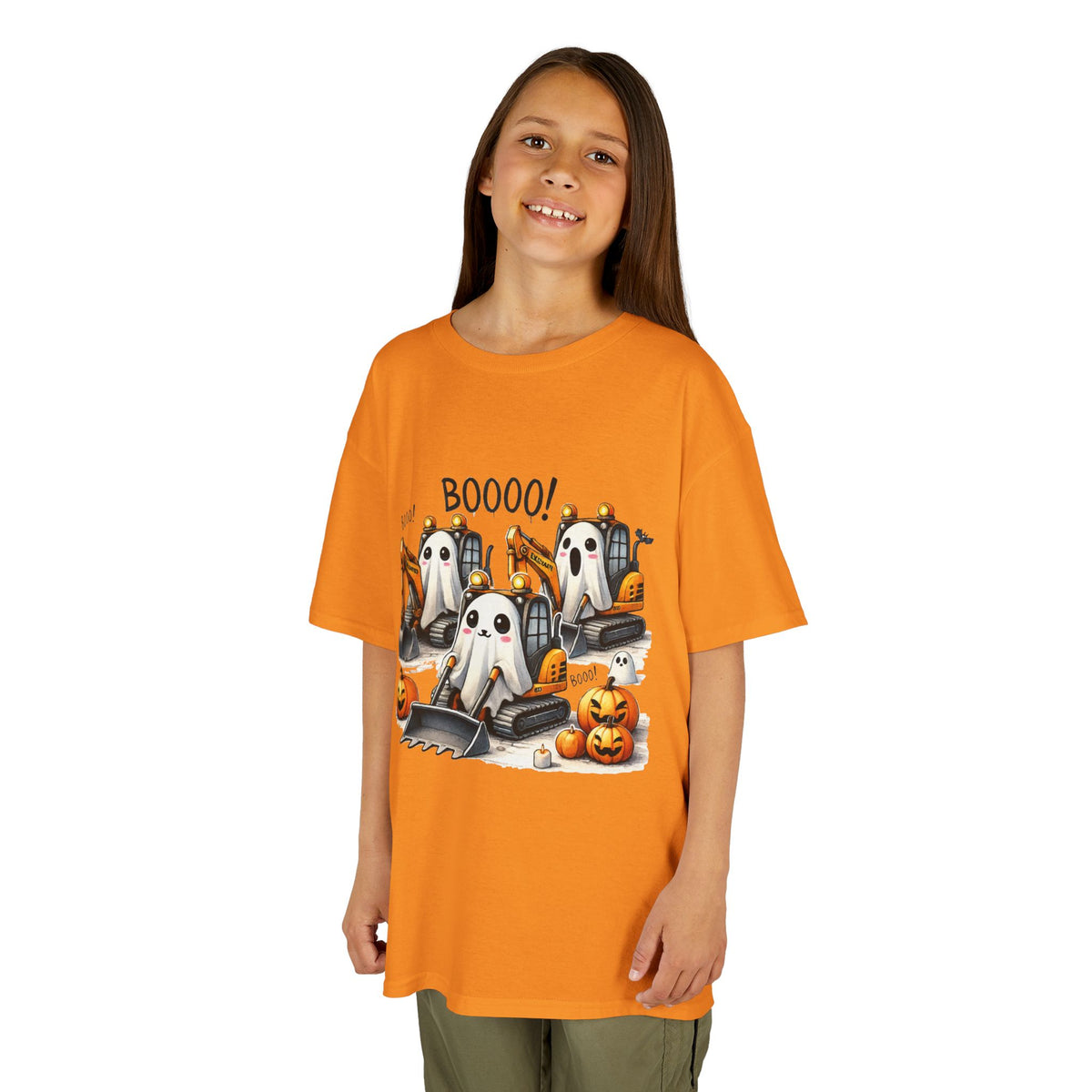 Excavators Boo Halloween Kids Heavy Cotton™ Tee | Fun & Spooky Tee for Little Excavator Fans