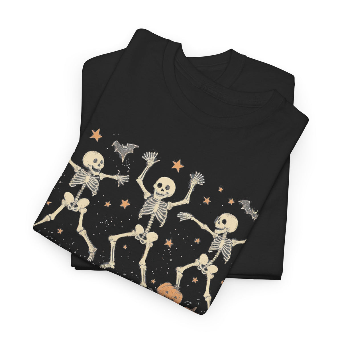Dancing Skeletons Halloween Unisex Heavy Cotton Tee | Playful Fall Apparel | Express Delivery available