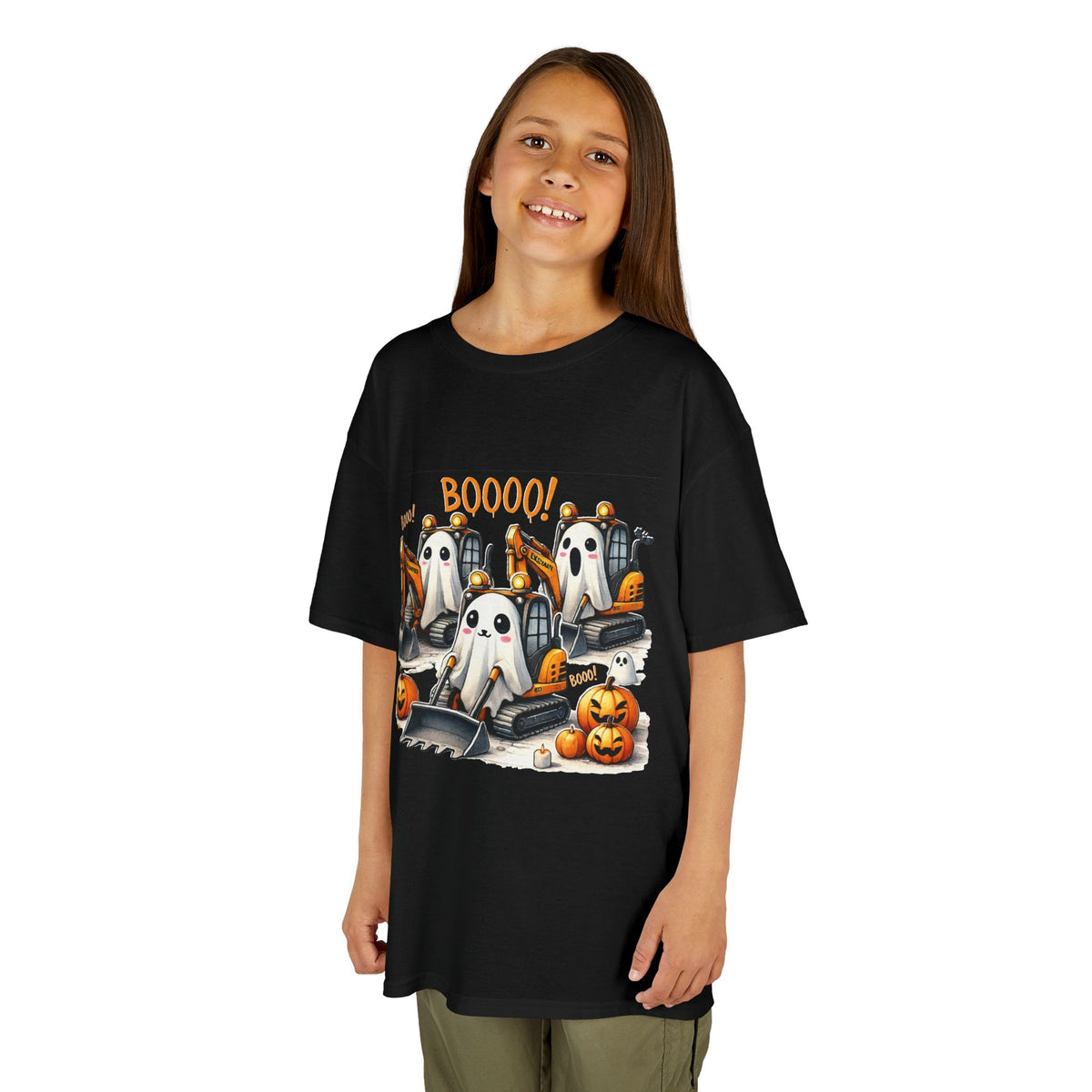 Excavators Boo Halloween Kids Heavy Cotton™ Tee | Fun & Spooky Tee for Little Excavator Fans