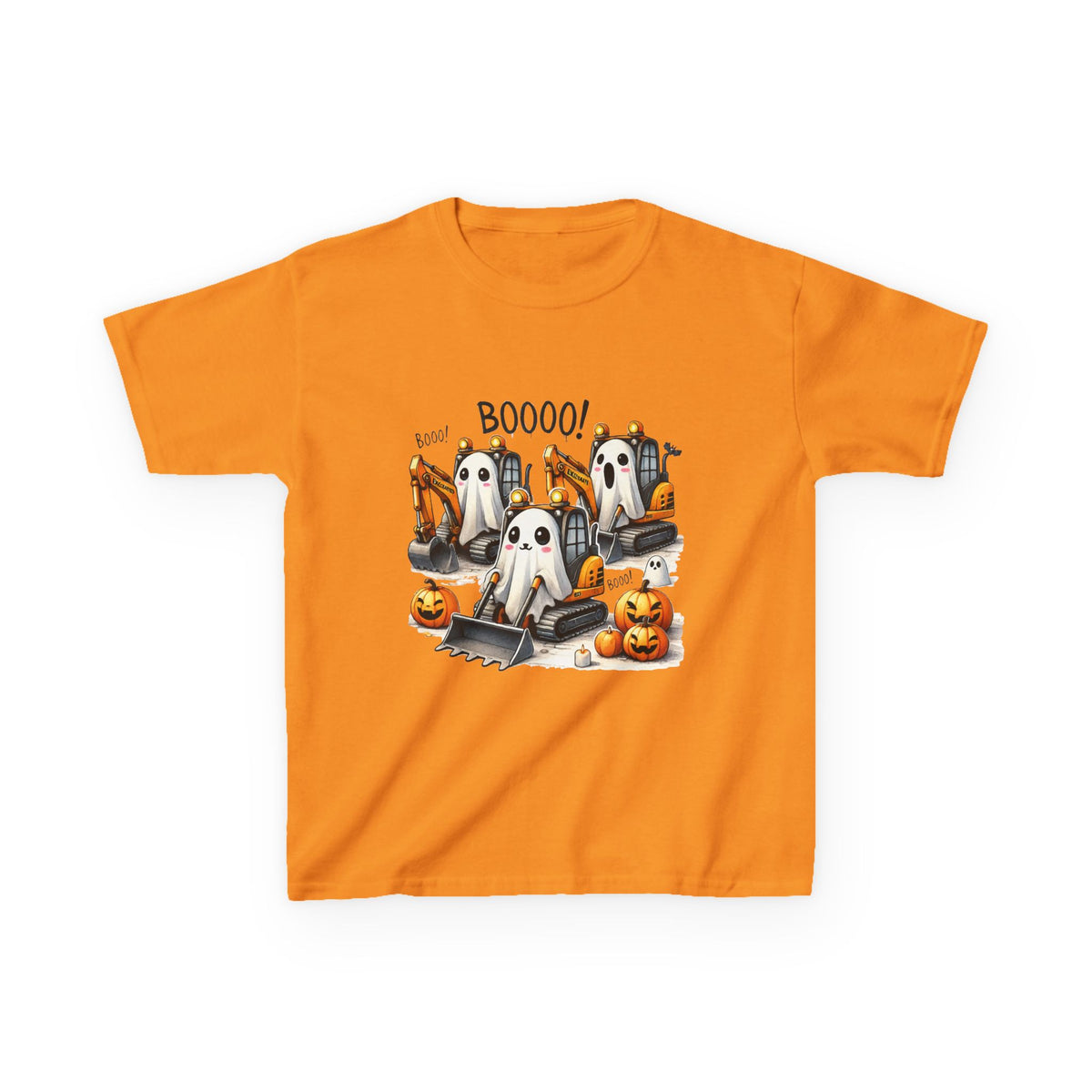 Excavators Boo Halloween Kids Heavy Cotton™ Tee | Fun & Spooky Tee for Little Excavator Fans