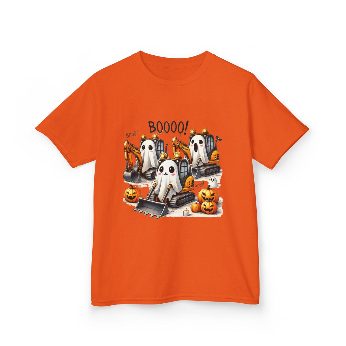 Excavators Boo Halloween Kids Heavy Cotton™ Tee | Fun & Spooky Tee for Little Excavator Fans