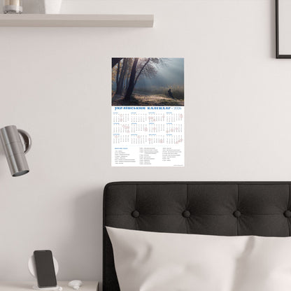 Autumn morning in Holosiivskyi Park in Kyiv | 2026 Ukrainian Calendar USA