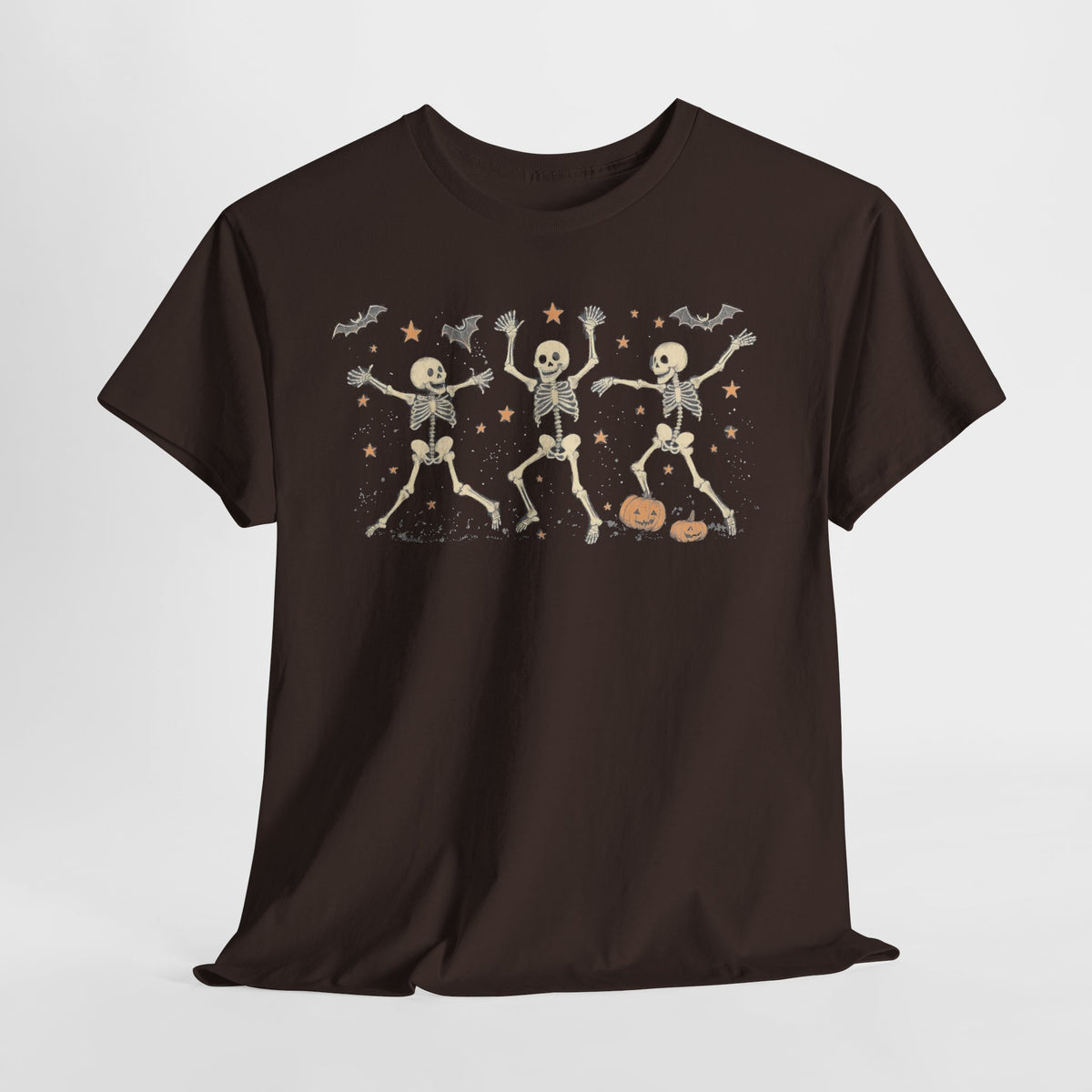 Dancing Skeletons Halloween Unisex Heavy Cotton Tee | Playful Fall Apparel | Express Delivery available