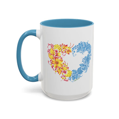 heart mug, cozy cup with heart art, 15oz mug