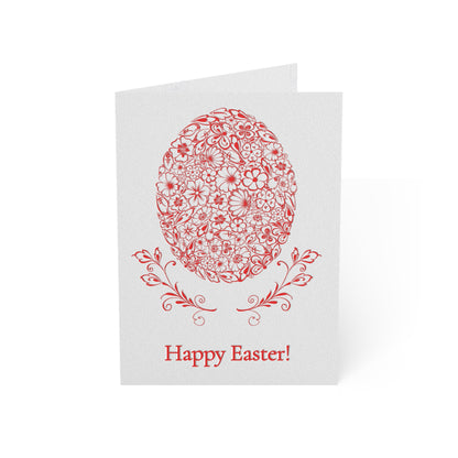 Easter Greeting Cards Set - Floral Design, Happy Easter! - 1, 10pcs