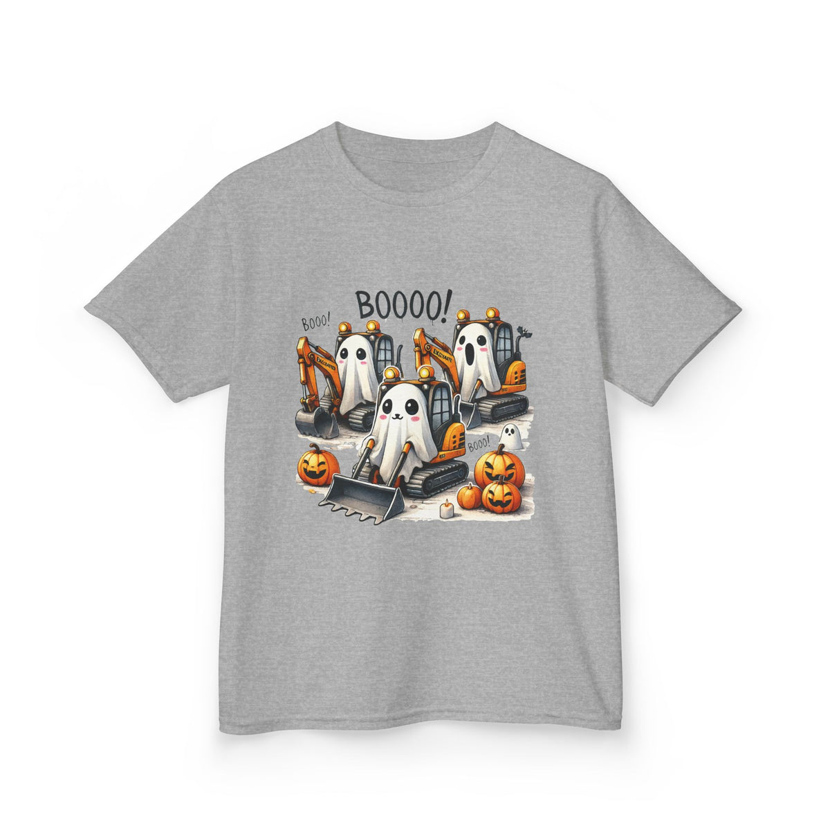 Excavators Boo Halloween Kids Heavy Cotton™ Tee | Fun & Spooky Tee for Little Excavator Fans