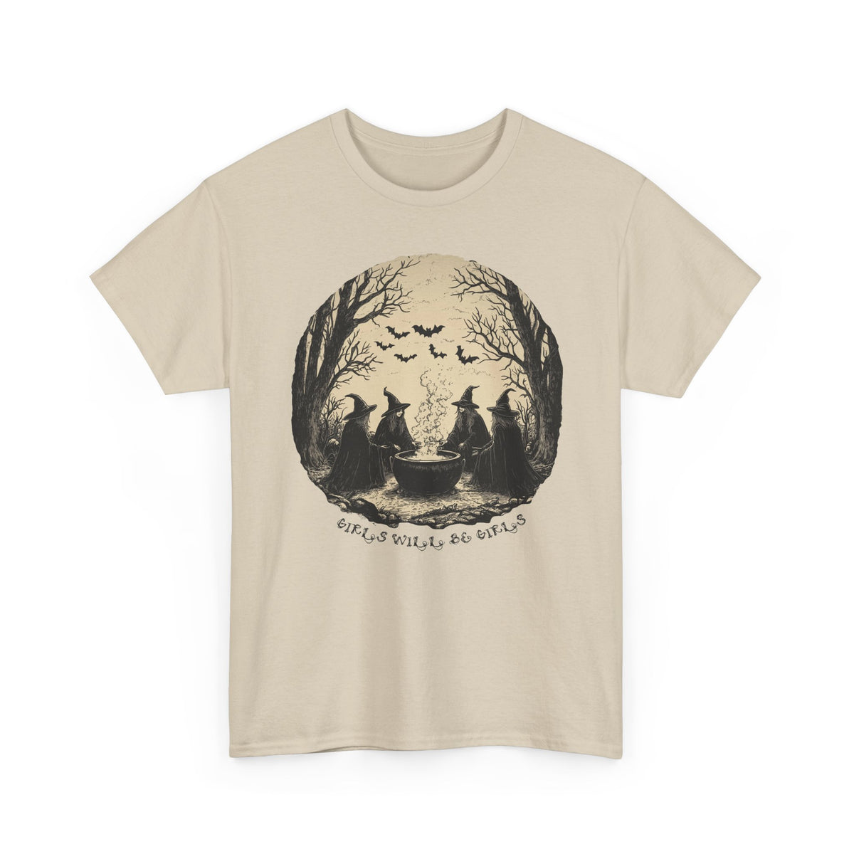Girls Will Be Girls Halloween Unisex Heavy Cotton Tee | Witches' Night Celebration | Express Delivery Available