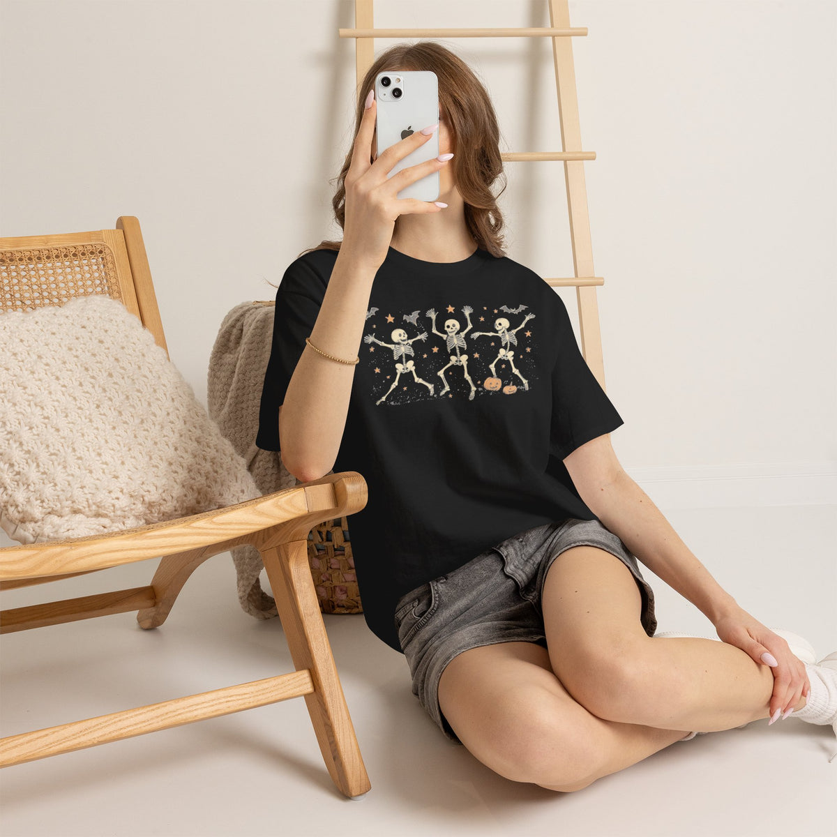 Dancing Skeletons Halloween Unisex Heavy Cotton Tee | Playful Fall Apparel | Express Delivery available