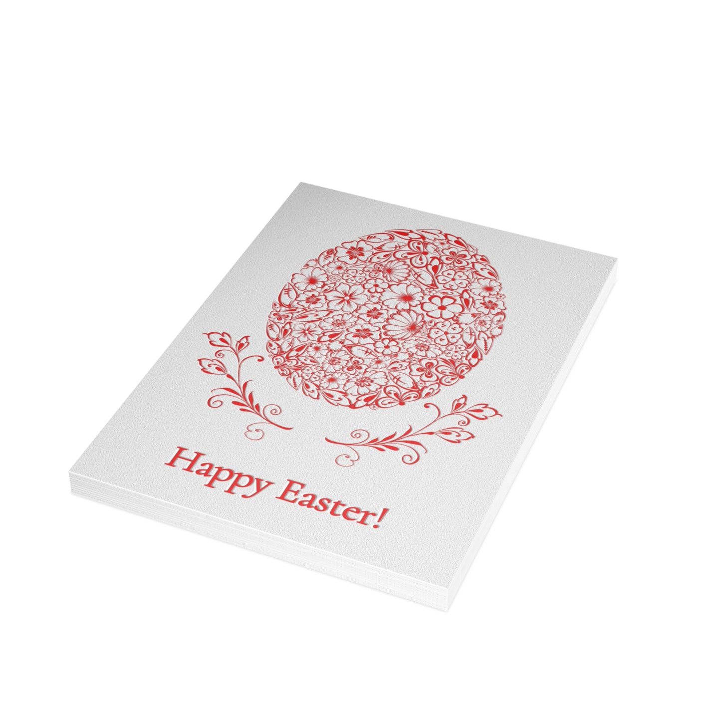 Easter Greeting Cards Set - Floral Design, Happy Easter! - 1, 10pcs