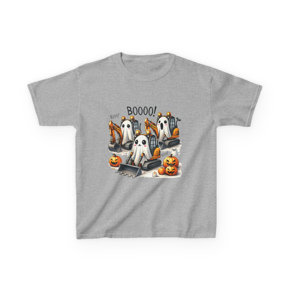 Excavators Boo Halloween Kids Heavy Cotton™ Tee | Fun & Spooky Tee for Little Excavator Fans