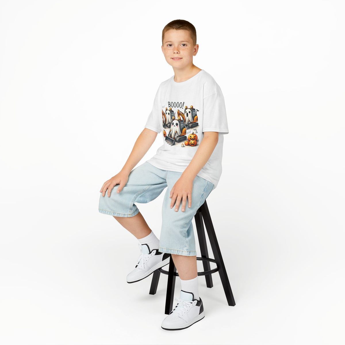 Excavators Boo Halloween Kids Heavy Cotton™ Tee | Fun & Spooky Tee for Little Excavator Fans