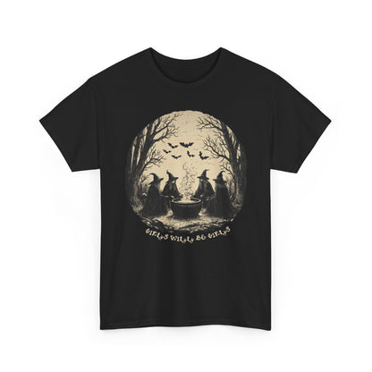 Girls Will Be Girls Halloween Unisex Heavy Cotton Tee | Witches' Night Celebration | Express Delivery Available
