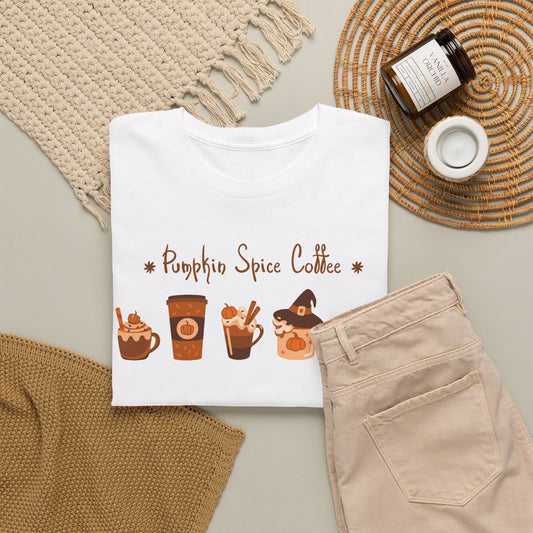 Pumpkin Spice Coffee Halloween Unisex Heavy Cotton Tee | Fun Fall Drinks | Express Delivery Available