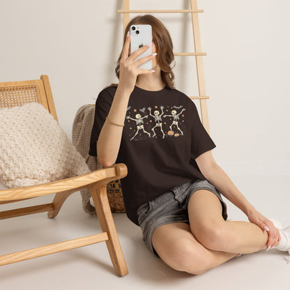Dancing Skeletons Halloween Unisex Heavy Cotton Tee | Playful Fall Apparel | Express Delivery available