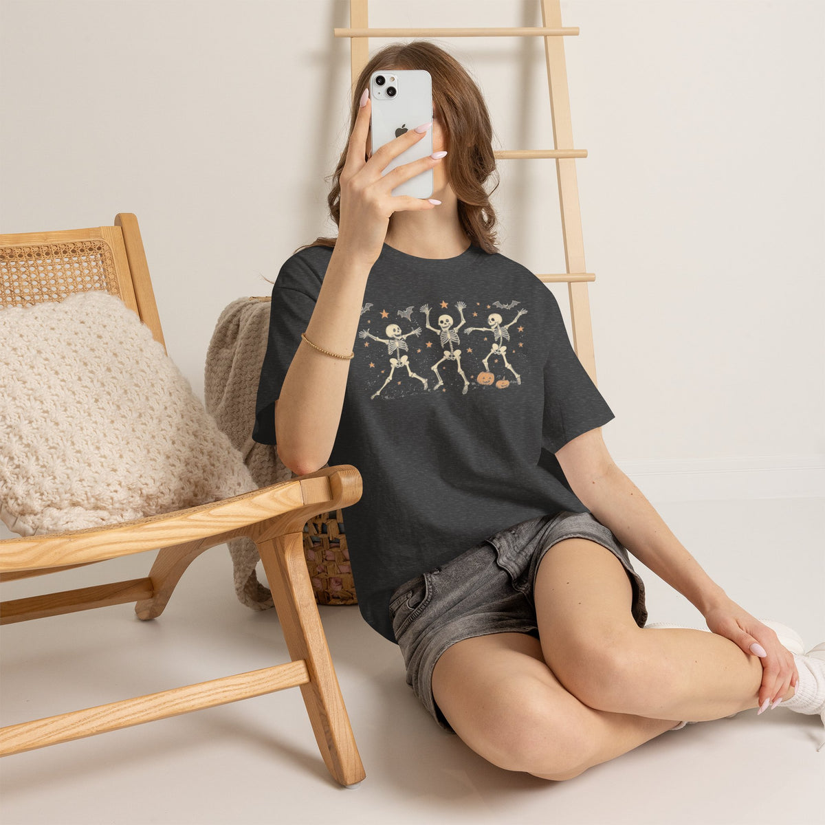 Dancing Skeletons Halloween Unisex Heavy Cotton Tee | Playful Fall Apparel | Express Delivery available
