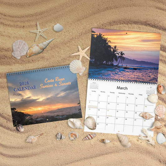 2026 Costa Rican Sunrises & Sunsets calendar, professional photo calendars, wall calendars, 2026 calendar, Costa Rica calendar