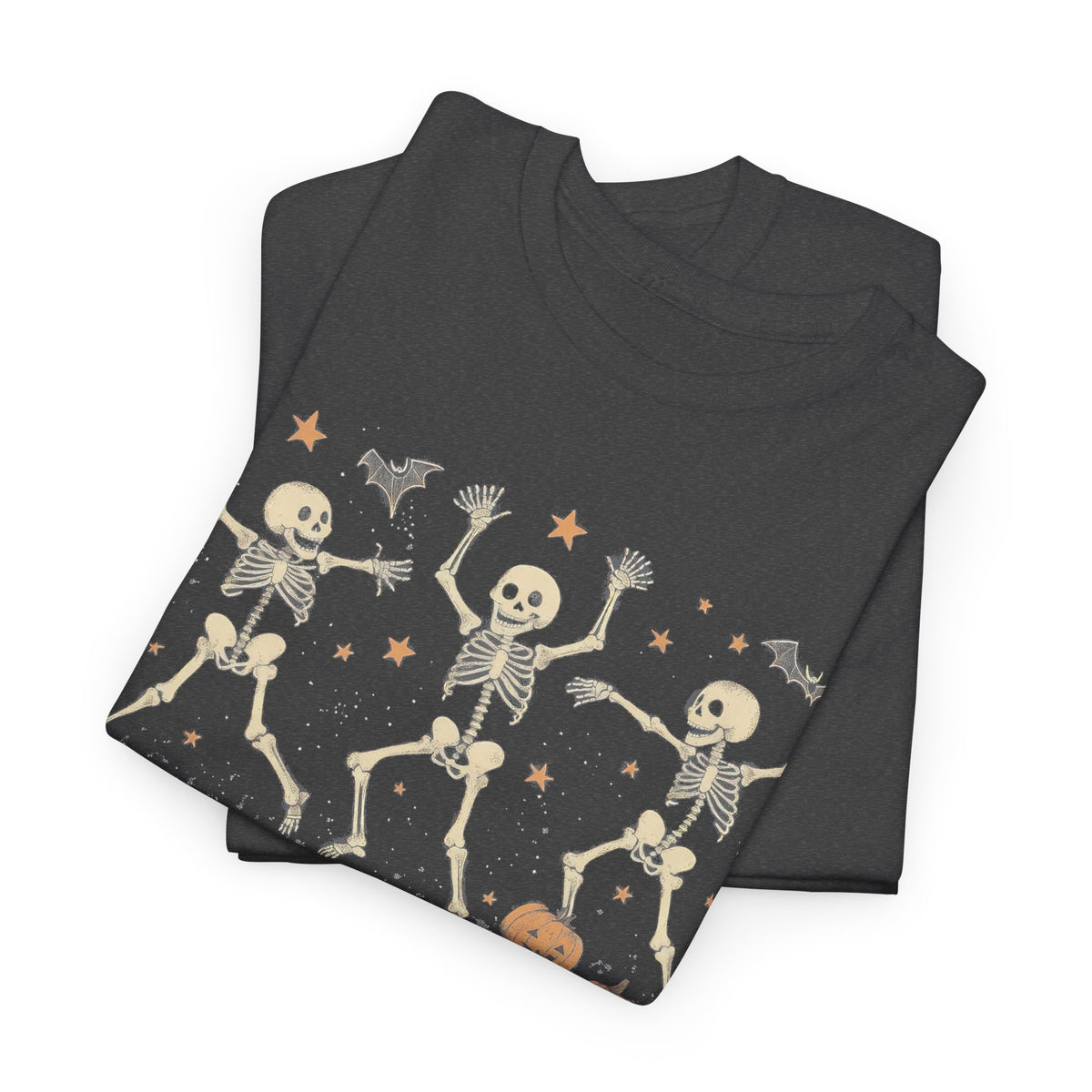 Dancing Skeletons Halloween Unisex Heavy Cotton Tee | Playful Fall Apparel | Express Delivery available