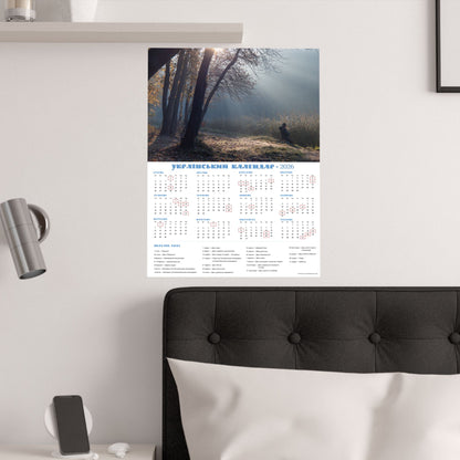 Autumn morning in Holosiivskyi Park in Kyiv | 2026 Ukrainian Calendar USA