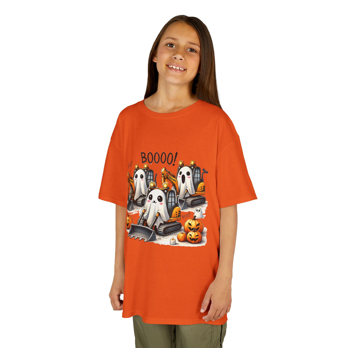 Excavators Boo Halloween Kids Heavy Cotton™ Tee | Fun & Spooky Tee for Little Excavator Fans