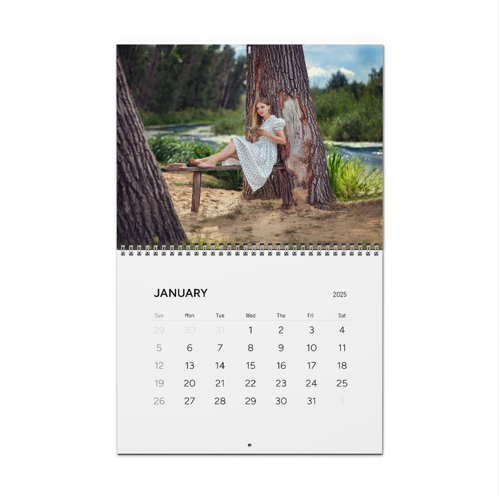 Family photography wall calendar, childhood nostalgia, shared moments