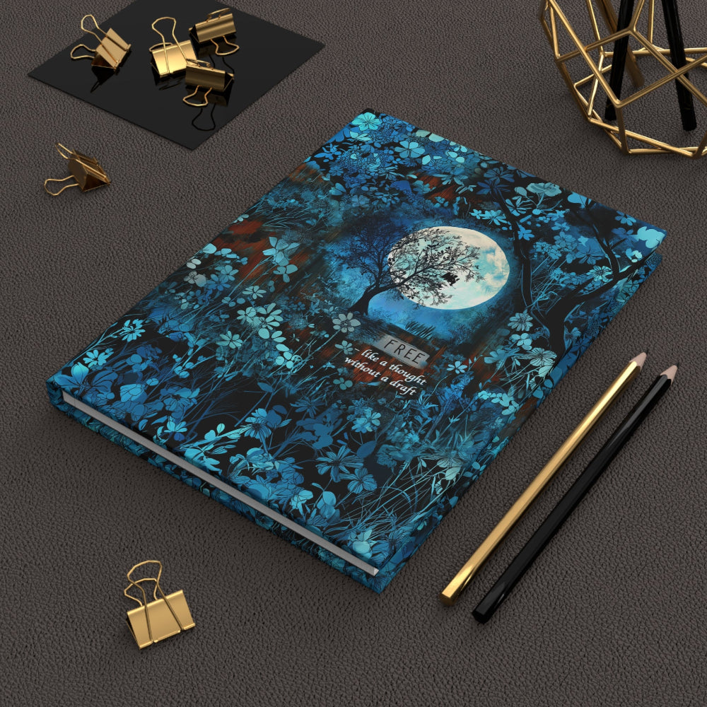 blue notebook with aesthetic design for inspiration and creativity