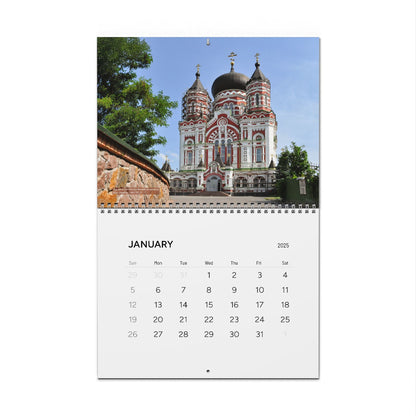 Monthly Wall Calendar with Inspiring Church Architecture