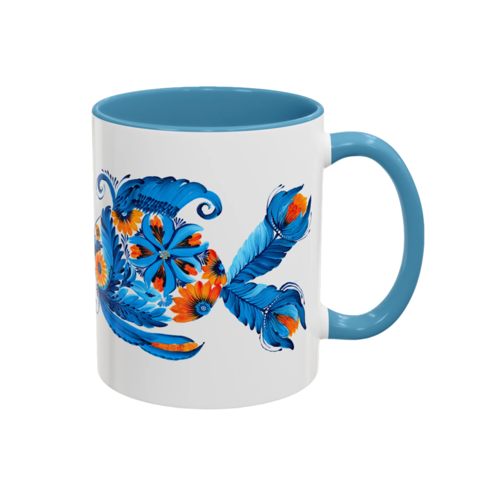 Cozy cup with fish art – a perfect blend of creativity & culture