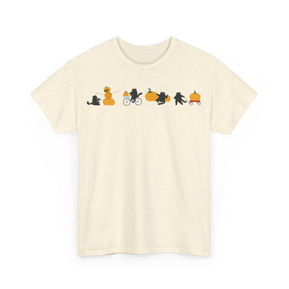 black cat pumpkins, cat shirts, fall shirts