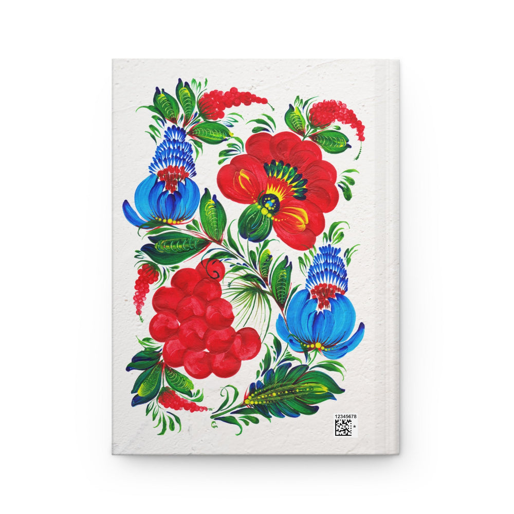back cover Ukrainian heritage journal – vintage floral notebook journal