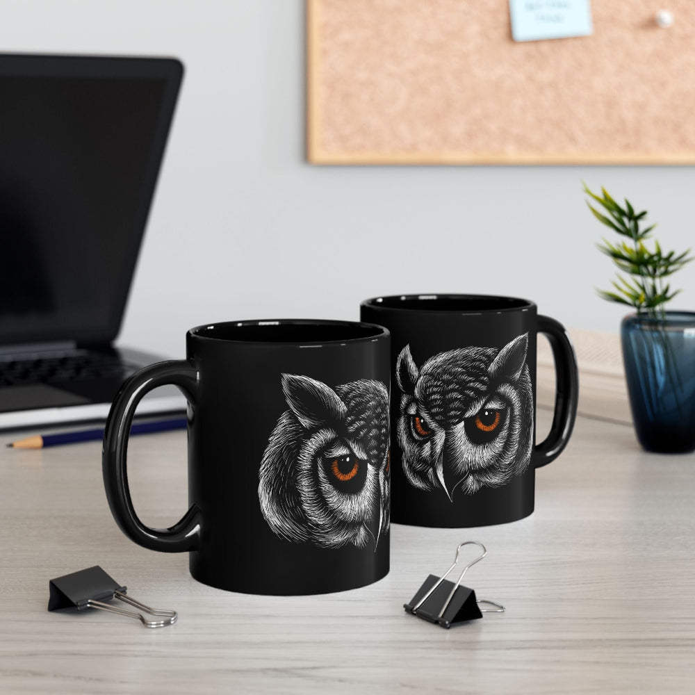 coffee cups with owl art