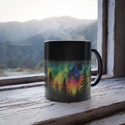 color changing mug featuring watercolor art