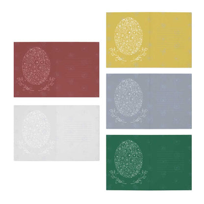 Set of 5 artistic Easter greeting cards with a soft paper-layer effect.