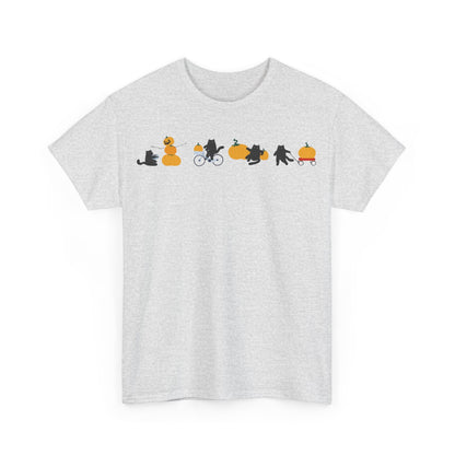 fall gifts, cat t-shirt, grey shirt, black cats