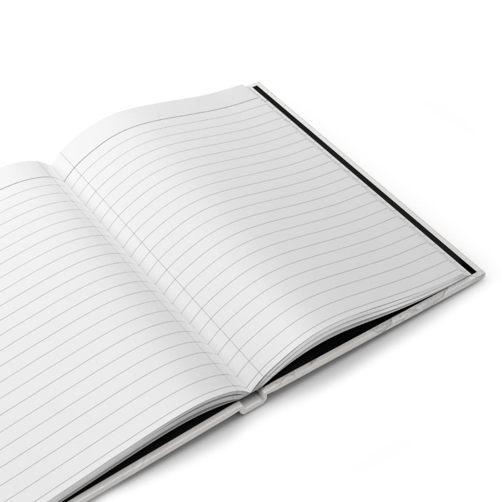 lined journal opened with folk art from Ukraine