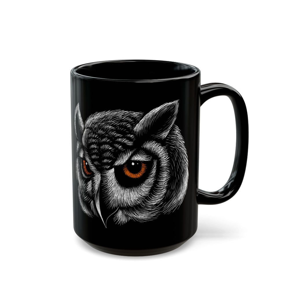 unique coffee mug 15oz with owl art