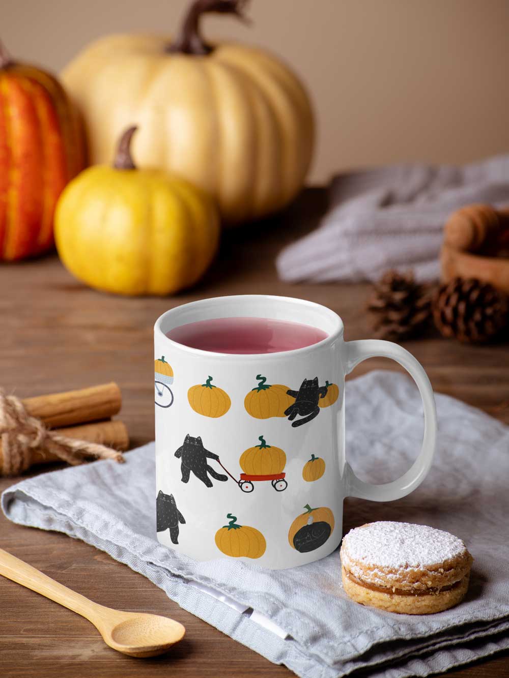 Cat Lovers Gifts, thanksgiving-themed, cat lovers, cat cup, cozy cup