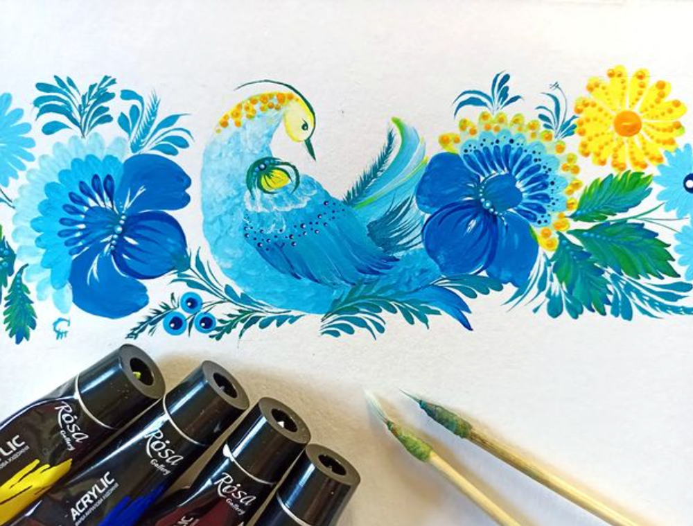 unique art, traditional art, Ukrainian fol art, petrykivka
